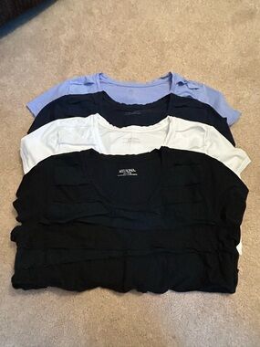Merona Short Sleeve Tees in Black, White, Navy and Light Blue